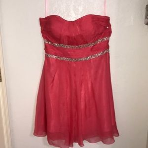 Pink silver fancy prom dress